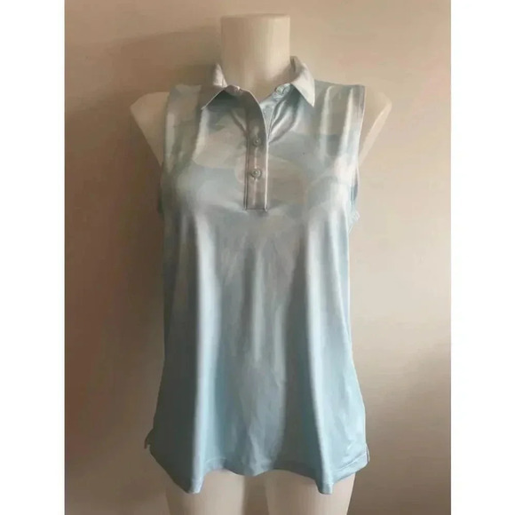Nike Tops - Women's Nike Dri-Fit Standard Fit Sleeveless Polo Shirt - Light Blue - M